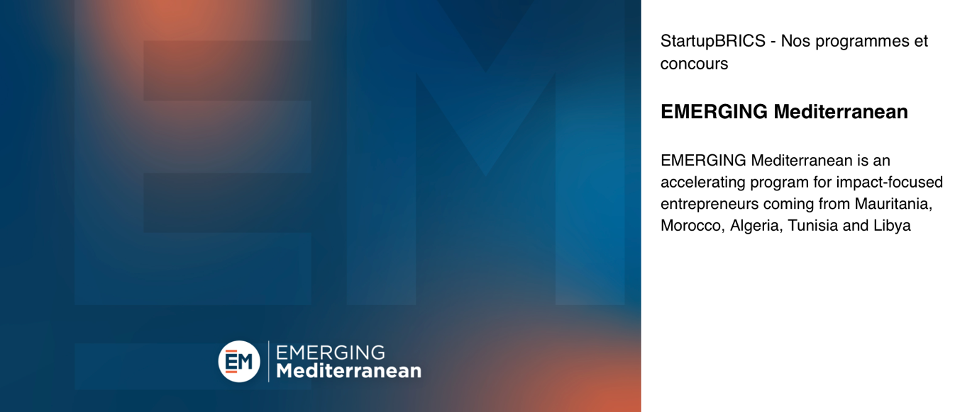 Startupbrics Emerging Mediterranean Program 2022 For Mena Enterpreneurs